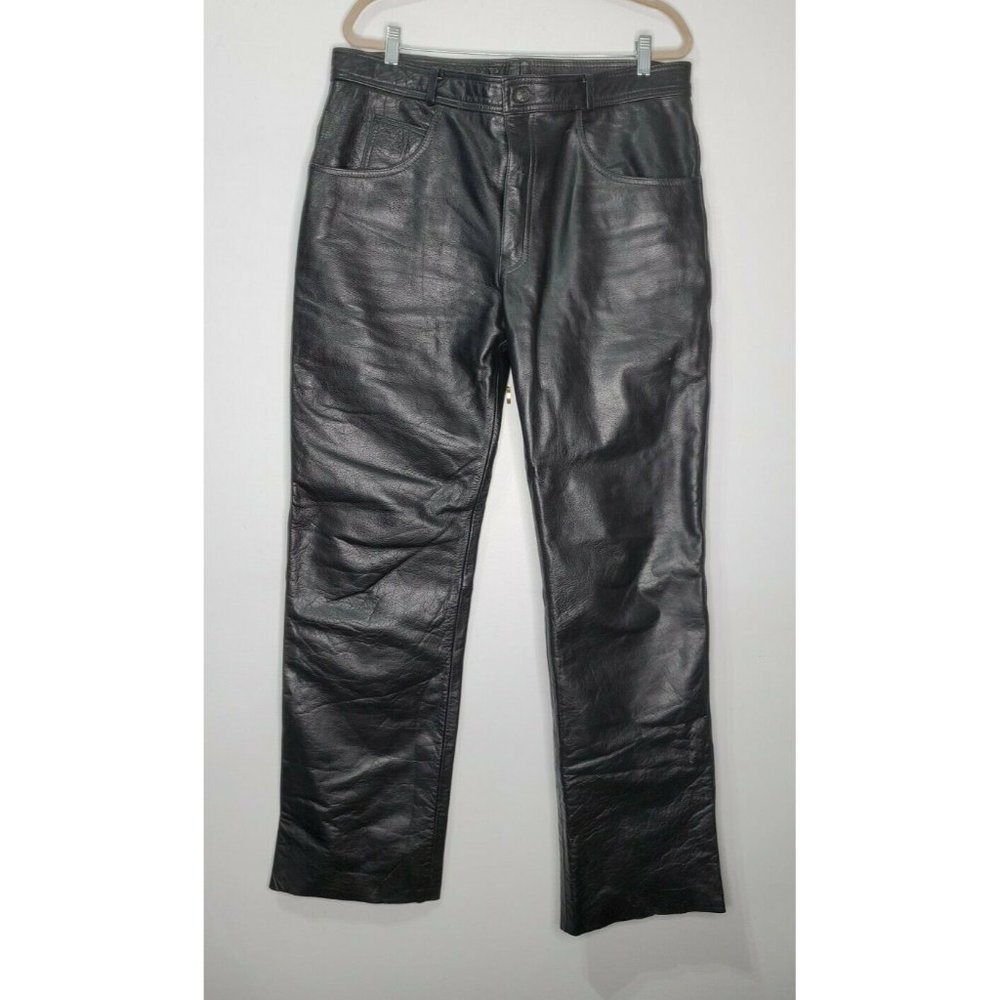 Xelement Size 38x32 Black Leather Advanced Pants